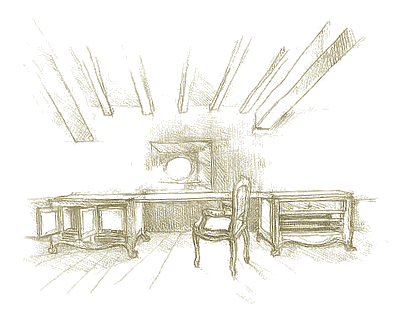 Croquis d'un Bureau dans une chambre