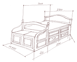Croquis d'un lit