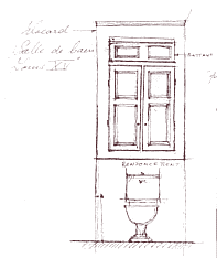 Croquis d'un meuble toilette