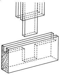 TENON A DOUBLE EPAULEMENT POUR RAINURE , types d'assemblage