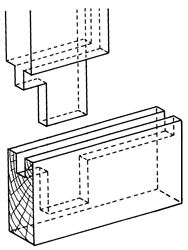  TENON A EPAULEMENT REMPLISSAGE DE RAINURE ,types d'assemblage